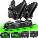 Rysker Xbox Rechargeable Battery Pack, Xbox Controller Charger with 2 x 4320mWh Battery Pack Rechargeable, Xbox Controller Battery Pack for Xbox Series X/S/One/Elite/Core Controller