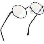 Joopin Blue Light Blocking Glasses for Women Men, Retro Round Clear Lens with Anti Eye strain UV Glare Glasses for Computer Gaming TV（Black）