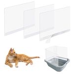 3Pcs Cat Litter Box Pee Shields, High-Sided Easy Clean Litter Pan Pee Privacy Shields Splash Guard for Open Top Litter Pan(Litter Box Not Included)