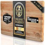 Deer & Oak - Premium Wooden Chopping Board - X-Large 45 x 30 x 2cm Bamboo Cutting Board for Carving Meat or Vegetables - Chopping Boards for Kitchens - Pre Oiled, Treated, Attractive Wood