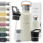 Stainless Steel Water Bottle with Straw, Infuser & 3 Lids: 1 & 0,5L Leak-Proof Vacuum Insulated ACTIVE FLASK Drinking Bottles Hot Cold: Double Walled Outdoor Drink Thermo Mug Tea Coffee Sport Gym Bike