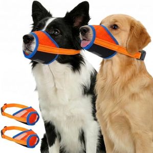 Pezluxe 2-Pack Dog Muzzle, Soft Air Mesh Muzzle Anti Biting Barking Chewing