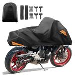 uxcell Motorcycle Cover 300D Outdoor Waterproof Half Cover for Touring Models for Harley Road King,Road Glide,Street Glide, Electra Glide,Low Rider-ST Black