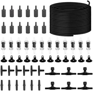 NestBasics 101.7 feet Black Aquarium Airline tubing 12 air Stone for Aquarium 12 Aquarium Check Value for Fish Tank 12 Aquarium Suction Cups 6 Each Aquarium air Controller and I T Hose connectors