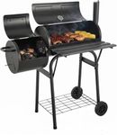 URBNLIVING Portable Charcoal BBQ Grill with Lid & Air Vent – Compact Tabletop Smoker for Outdoor Cooking, Camping, Picnic & Garden – Durable Steel Barrel Design (NASHVILLE BBQ Smoker)