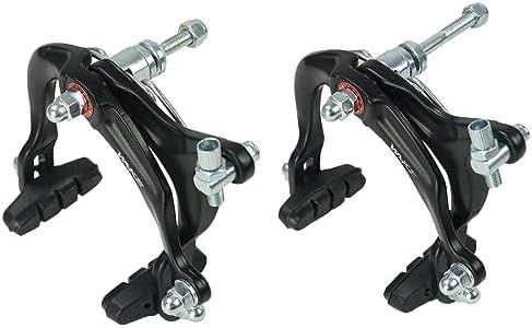 CYSKY Bike Brake, Bicycle C-Type Brakes Calipers, Aluminum Alloy Front & Rear Side Pull, Long Arm Pliers Brake Set for Road Bike, Folding Bike (Black)