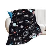 Galaxy Blanket Astronomy Gifts for Kids Boys Adults Glow in The Dark Space Blanket Fleece Warm Flannel Soft Plush All Season Celestial Throw Blanket for Sofa Bed Couch Starry Sky Lovers 60"X80"