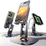 LISEN 2 Pack Cell Phone Stand for Desk Phone Holder for iPhone Stand - Foldable iPhone Holder Stand for Filming Kindle Stand for iPhone 16 Pro Max, Samsung, Nintendo Switch, E-Readers 4-10"