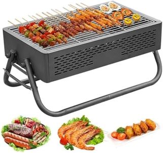 XIULIUU Barbecue Grill, Folding BBQ Tabletop Grill, Portable Stainless Steel Barbecue Charcoal Grill, BBQ Tool Kits for Outdoor Grilling Cooking Camping Hiking Picnics Tailgating Backpacking Party