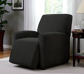 Madison PIQ-LGRECL-BK Stretch Pique Large Recliner Slipcover Stretch Pique Black,Large Recliner