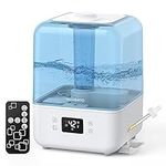 Humidifiers for Bedroom, MORENTO 4.5L Top Fill Humidifiers for Large Room, Cool Mist Humidifiers for Home, 360 Nozzle, Auto Shut-Off, Humidity Setting, Last up to 50Hrs with Night Light, White