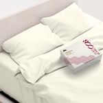 Mayfair Linen 100% Egyptian Cotton Queen Size Sheet Set - 800 Thread Count Sateen Weave Queen Sheets - 4 Pc Set - Hotel Luxury Bed Sheets - Deep Pocket - Easy Fit - Breathable & Cooling - Ivory