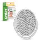 Haakaa Silicone Shampoo Brush - Cradle Cap Brush Comb - Baby Hair Scrubber - Scalp Massager for Newborns & Toddlers - 1pk-Slate Grey