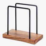 Acacia Wood Napkins Holder with Metal Wire, Standing Napkin Holder for Table, Kitchen & Dining Room Décor