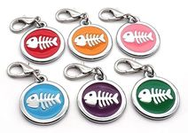 RvPaws Pet ID Tags Beautiful Alloy Fish Printed Design Personalised Dog/Cat Neck Charm DIY Necklace Making Best Gift Ideal for Your Pets - Colour As Per Availability (Pack of 1 Piece)