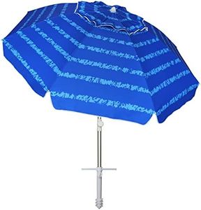 AMMSUN 2 Pack Beach Umbrellas 6.6ft for Sand, Wind Resistant, Portable, Sand Anchor Beach Umbrella with UV Protection 50+ UV Protection, Outdoor Patio Umbrella with Carry Bag for Outdoor Garden, Yellow Stripes, Pack of 2