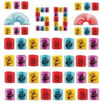 Mega Pack of 50 Coil Springs for Kids - Assorted Silly Faces and Colors, Mini Plastic Spring Toy for Party Favors, Carnival Prizes, Gift Goodie Bag Filler, Stocking Stuffers