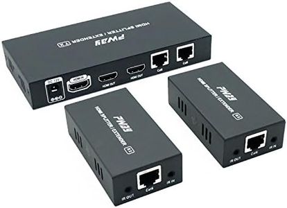 PW-HTS0102IR(POC) HDMI Splitter Extender 1X2 Port Over Cat5e/Cat6 Ethernet Cable With IR Remote Control No delay Up to 60m(196ft) and Resolution Up to 1080P