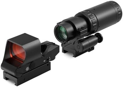 Feyachi M37 1.5X - 5X Lente d'ingrandimento a punto rosso con kit combinato di mirino reflex RS-30, mirino a punto rosso con sistema a reticolo multiplo