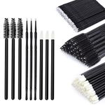 Canvalite 300 Pcs Disposable Mascara Wands Lip Wands and Micro Applicators Brushes Total, 100 Pcs eyelash Brushes + 100 Pcs Lipstick Wands + 100 Pcs Micro Makeup Brushes