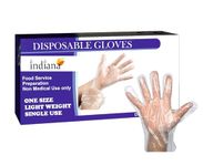 Indiana Disposable Hand Gloves | Pack of 200 | Transparent & Disposable Gloves | Universal Size Gloves | For Gardening, Cleaning and Public Areas (Pack of 200)