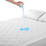 Beclecor Waterproof Mattress Pad Cover， Quilted Mattress Protector Breathable Noiseless Super Absorption Without Leakage 18" Deep Pocket -Queen