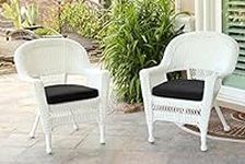 Jeco Wicker Chair with Black Cushio