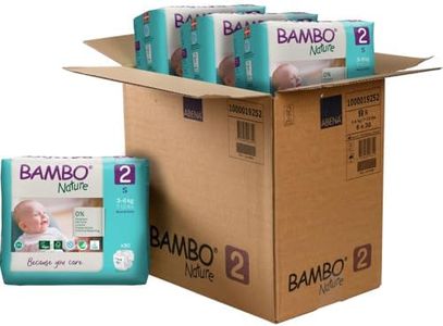 Bambo Nature Couches écologiques de qualité supérieure, couches écologiques durables, protection améliorée contre les fuites, couches sûres et confortables pour bébé, taille 2 (3-6 kg), mini, 30