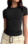 LACOZY Womens 2024 Round Neck Short