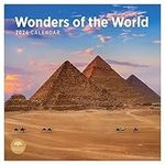 2024 Wonders of the World Monthly Wall Calendar by Bright Day, 12 x 12 Inch