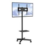 VEVOR Mobile TV Stand, Mobile TV Cart for 23 to 60 inch TVs, Height Adjustable Portable TV Stand with Wheels, with A Tray for Audio-Visual Devices, Rolling TV Stand with Mount for Bedroom, Living Room