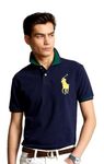 POLO RALPH LAUREN Men's Classic Fit Big Pony Mesh Polo Shirt (Navy MU, L), Navy Mu, Large