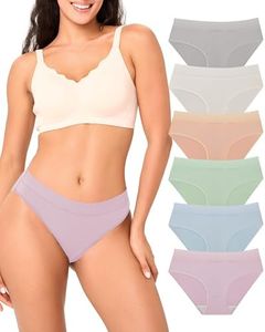 BAMBOO COOL Womens Underwear Bikini Underpants Lace Hipster Panties Soft Stretch Moisture Wicking Panties for Women, 6-Pack