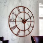 Vintage Clock Hand-Crafted Extra Large Analog Wall Clock/Copper Colour / 30 Inch (75 Cm'S)