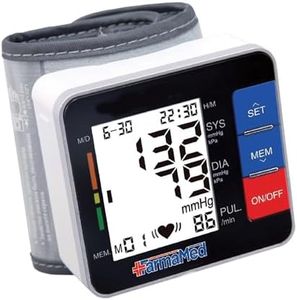 FARMAMED Digital Portable Wrist Blood Pressure Monitor, 180 Total Memory Spaces, 2 Users, Large LCD Screen, Carry Bag Supplied