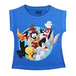 Looney Tunes by Wear Your Mind Girl's Animal Print Regular T-Shirt (WBLTGT0016.10_Royal Blue4 10-11Y)