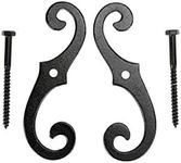 Pair Shutter Dog Black Aluminum Scroll 6 1/2 H | Renovator Supply