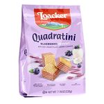 Loacker Quadratini Premium Italian Blueberry-Frozen Yogurt Wafer Cookies, 220g/7.76oz, Blueberry Frozen Yogurt, 220 Grams