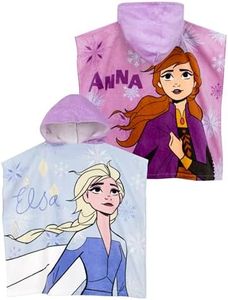 Disney Frozen Towel | Anna and Elsa Hooded Towel for Girls | Girls Towel Poncho | One Size Blue