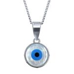 Parnika Exquisite Evil Eye Design Pendant in Pure 92.5 Sterling Silver for Girls and Women | Pendant Only | Gift for Her | With Certificate of Authenticity | Chandi Dollar Locket | (Round Plain)