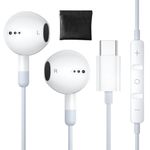 USB C Headphones for iPhone 16/16 Plus/16 Pro/16 Pro Max USB C Earphones with Mic Volume Control Wired Earbuds USB Type C Headphones for iPhone 15 Pro Max Plus iPad Pro Galaxy S25/S24 Ultra Pixel 9