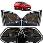 KINGSWAY® Car Side Window Curtain Sun Shades Magnetic Compatible with Maruti Suzuki Alto K10 (Year 2022-2023), Half Cut in Front Window, Cotton Mesh, Complete Set of 4 Pieces