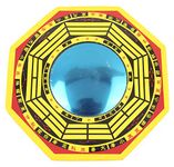 SOUL KARMA Fengshui Vastu Pakwa/Pakua Convex Mirror for Positivity Removes Negative Energy Protection Wooden Wall Door Decoration Home Office Shop