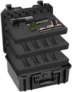 SEKKVY 15inch Gun Case for Handguns, Large pistol case with Customizable Pre-cut Foam, IP67 Waterproof Case - Hard Storage Box for Travel Hunting Tactical Military, 16.14''x 13.19''x 7.28''