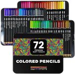 HIPPIE CRAFTER Color Pencils 72 Colored Pencils for Adult Coloring Books Artists Set Professional Premium Soft Pencil Colors for Drawing Sketch Books Art Supplies Artist Kid Beginner Sketching