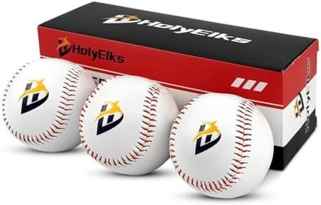 HolyElks Baseballs 6 Pack, Practice Baseballs, Baseball for Youth Teenager/Adults Players Training Ball, Safe Throwing for Indoor/Outdoor, Batting Practice, Cork Rubber Center (HolyElks Box of 3)