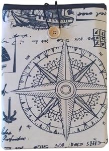Funda de libros hecha a mano,protector de libros,fundas para libros de tapa blanda,fundas para libros de tapa dura,accesorios de lectura hechos a mano,tamaño 27x20 cm (Marinera)