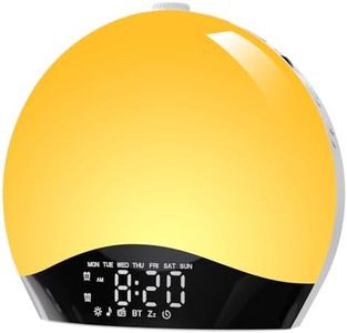 Togaga Newest Sunrise Alarm Clock, Wake Up Light Night Light, Bedside Lamp with Bluetooth Speaker, Sunrise/Sunset Simulation Dual Alarms and Snooze Function, 16 Colors, 7 Natural Sounds, FM Radio