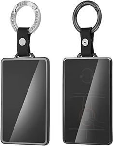YIJINSHENG Key Card Holder Case for Tesla Model 3 Model Y Soft TPU Full Protection key fob cover Shell Key Chain 2 PCS, Black