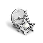 The Masonic Collection - Craft Sq & Compass Masonic Badge - Silver Plated - With Clutch Pin Fitting - A Perfect Masonic Gift Accessory For Freemason Men